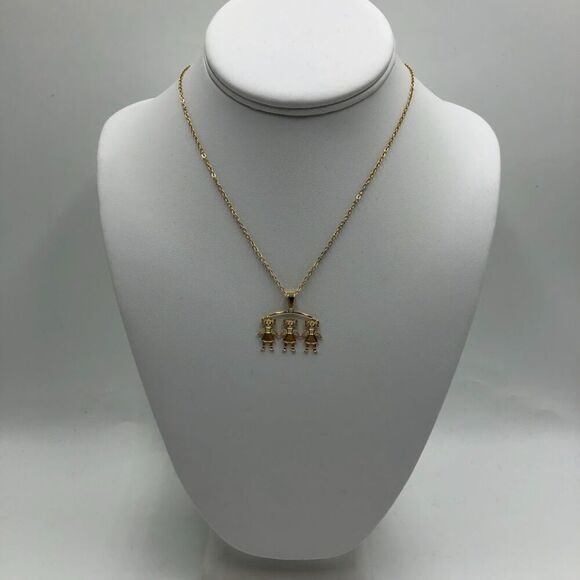 18K Gold Plated Girls Daughters Charm Women's Necklace Waterproof Non Tarnishing - Picture 4 of 11